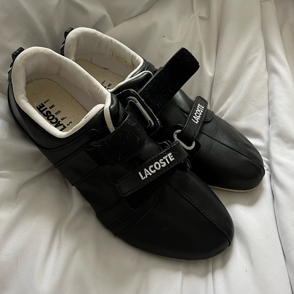 Black Lacoste Velcro sneakers